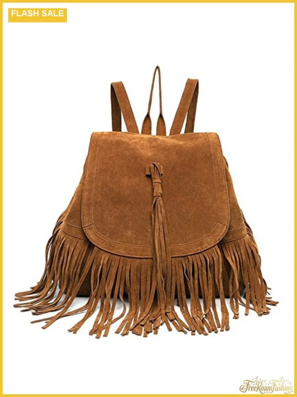Women's Suede Fringed Tassel PU Leather Backpack Purse Travel Daypack Shoulder